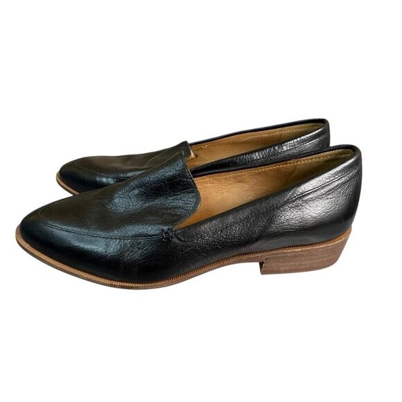 Madewell The Frances Black Leather Loafers Women’s Size 8 Slip-On Flats - Picture 8 of 10